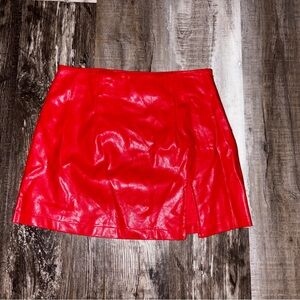 Olivaceous Vibrant Red Mini Skirt